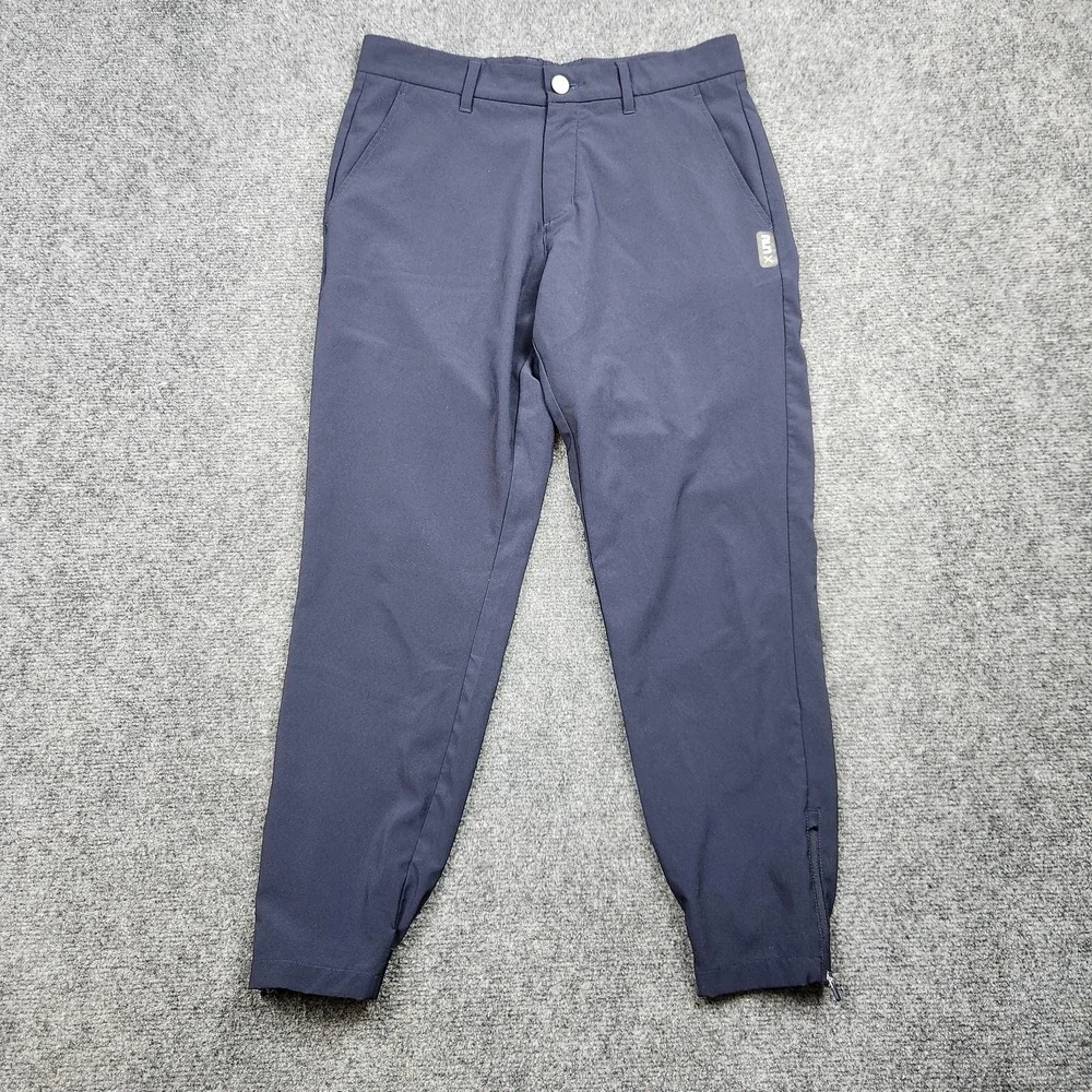 Primo‎ Pants Mens 30 Short Blue Stretch Jogger Zip Hem Cuffed Casual Golf Travel